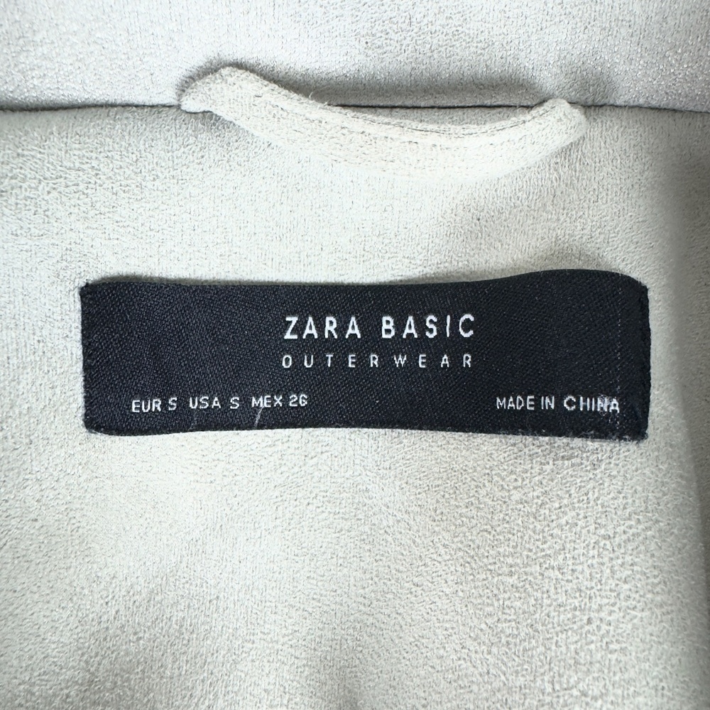 Zara Basic Beige Faux Suede Moto Jacket - Picture 8 of 8
